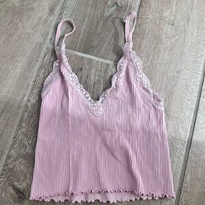 Lace baby pink crop top